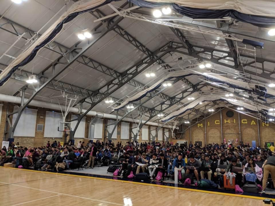 Crowd photo in Michigan State Gym